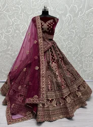 Velvet Red Lehengacholi 2785