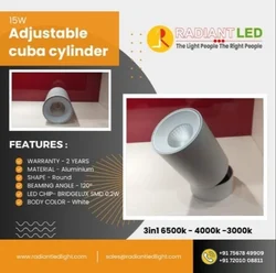 Classy 3 in 1, 15Watt Cuba Adjustable Cylinder Led Lights