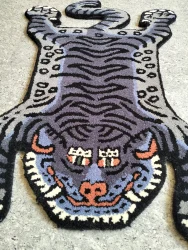 S.P Indian 100% Woolen Designer Colorful Tiger Rug & Carpet