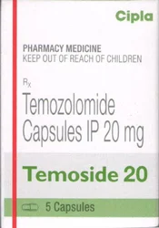 Temoside Temozolomide 20mg Capsule, Packaging Size: Strip of 5 Capsules, 20 mg,100 mg & 250 mg