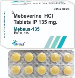 Mebeverine Hydrochloride IP 135mg., Ausmed, 10 X 10 Tablets